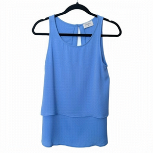 Everly Top Blouse Blue Sleeveless Summer Festival Flowy Top minimalist Spring